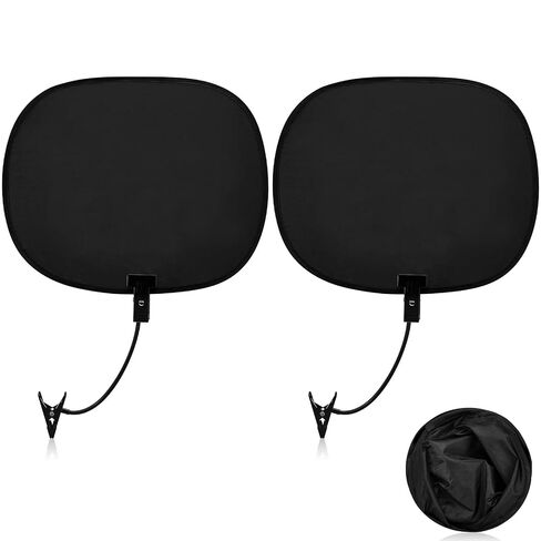 2 Pcs Laptop Sun Shade, Laptop Visor for Working Outside with Flexible and Adjustable Clips Stand Shade Cover for Notebook Portable Computers Beach Chairs, Pets and Strollers (Black) in Kuwait