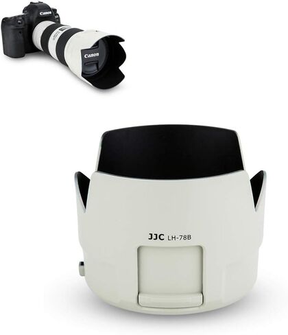 JJC White Dedicated Reversible Lens Hood Shade for Canon EF 70-200mm f/4L is II USM Lens Replaces Canon ET-78B Hood with Side Window for ND CPL Rotating Filters in Kuwait