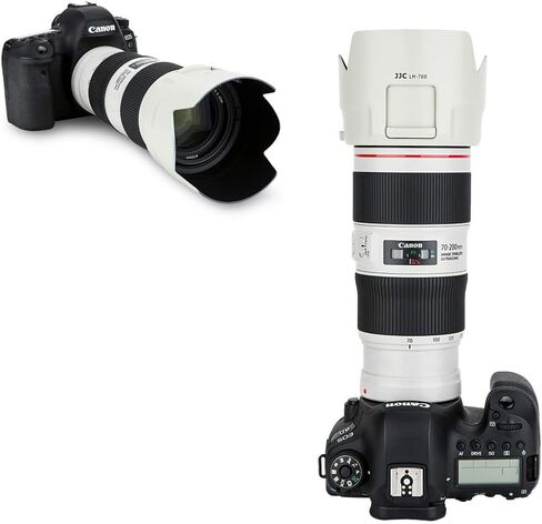 JJC White Dedicated Reversible Lens Hood Shade for Canon EF 70-200mm f/4L is II USM Lens Replaces Canon ET-78B Hood with Side Window for ND CPL Rotating Filters in Kuwait