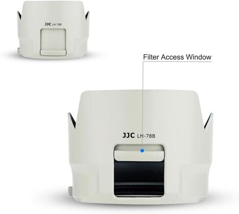 JJC White Dedicated Reversible Lens Hood Shade for Canon EF 70-200mm f/4L is II USM Lens Replaces Canon ET-78B Hood with Side Window for ND CPL Rotating Filters in Kuwait
