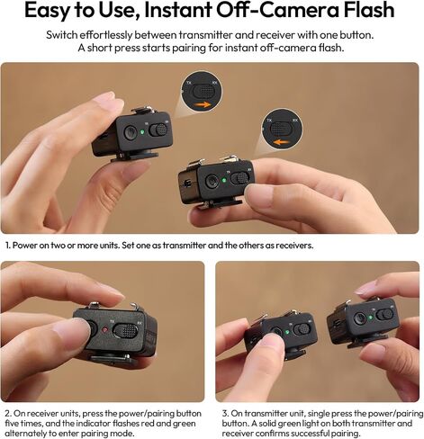 ULANZI LA10 Mini Flash Trigger for Nikon, Fujifilm, Sony, Canon, Olympus DSLR Cameras - 2.4G Wireless Flash Trigger Receiver & Transmitter, Off-Camera Flashes, Universal Hot Shoe, Multi-Light Setup in Kuwait