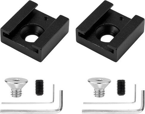 2 Pack Cold Shoe Mount Adapter, Aluminum Alloy Cold Shoe Bracket with 1/4" Screw & Hex Wrench Accessories Compatible with DSLR Camera Cage Rig Flash LED Light Monitor Microphone in Kuwait