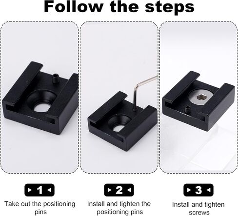 2 Pack Cold Shoe Mount Adapter, Aluminum Alloy Cold Shoe Bracket with 1/4" Screw & Hex Wrench Accessories Compatible with DSLR Camera Cage Rig Flash LED Light Monitor Microphone in Kuwait