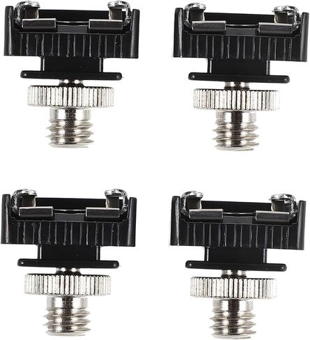 Ciieeo 4pcs Hot Shoe Adapter for Flash with 1/4 Thread, Lightweight Alloy Camera Shoe Mount Bracket for Video Lights and Camera Accessories, Quick Installation for Studio and Video Shoots in Kuwait