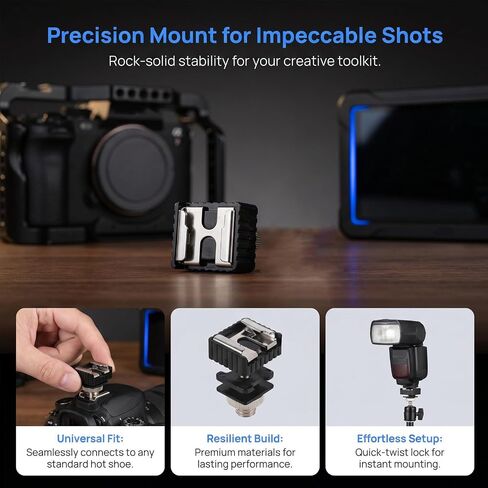 Toddmomy 4pcs Flash Hot Shoe Mount Adapter for Microphones and Camera Accessories with Quick Installation Lightweight Alloy Material Size 2.40x2.10x1.25cm for Photography and Vlogging in Kuwait