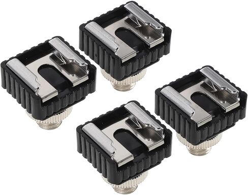 VALICLUD 4pcs Hot Shoe Mount Adapter 1/4" Female Thread Camera Hot Shoe Connector Alloy Portable Flash Stand Mount for Cameras and Video Lights Enhanced Stability for Studio and Video in Kuwait