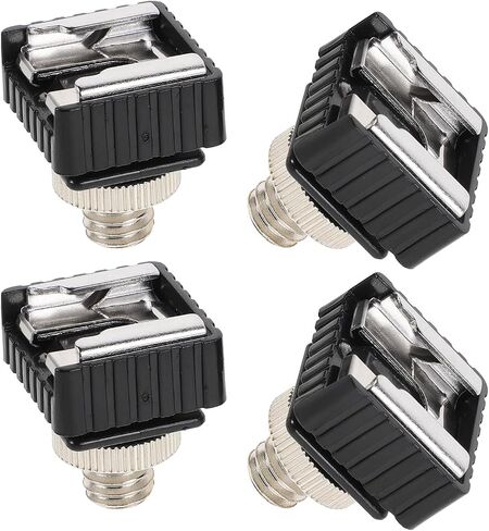BESPORTBLE 4pcs Hot Shoe Flash Stand Adapter with 1/4 to 3/8 Male Tripod Screw for Cameras and Microphones, Portable Alloy Mount Bracket for Vlogging and Video Shoots, Enhanced Stability in Kuwait