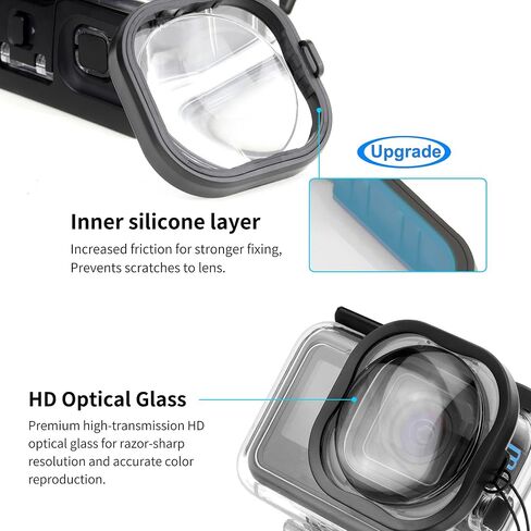 SOONSUN 60M/196FT Waterproof Case for GoPro Hero 13 12 11 10 9 Black | 5X Macro Lens Filter, Floating Handle Grip, Underwater Accessories for Snorkeling Diving Coral Reef Close-Ups in Kuwait