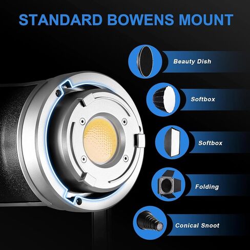GVM 200W LED Video Light, SD200D Photography Studio Lighting Kit with Bluetooth/DMX Control, 93000lux@0.5m 3200K-5600K Bi-Color Continuous Output Lighting for YouTube Photography, CRI 97+ in Kuwait