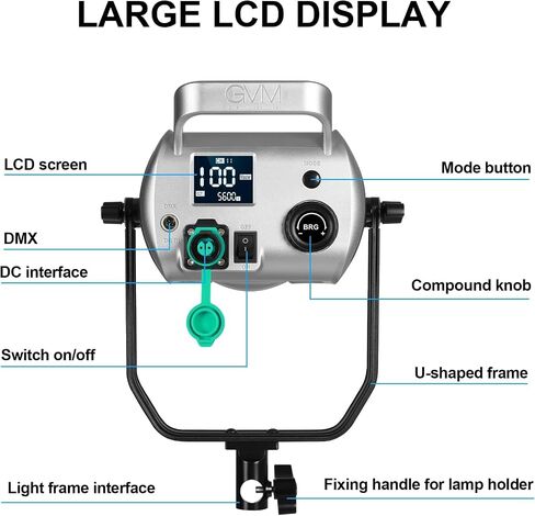 GVM 200W LED Video Light, SD200D Photography Studio Lighting Kit with Bluetooth/DMX Control, 93000lux@0.5m 3200K-5600K Bi-Color Continuous Output Lighting for YouTube Photography, CRI 97+ in Kuwait