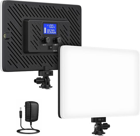 Led Video Light Panel, 20W Bi-Color Photography Lighting Kit with 4000mAh Battery, Dimmable 2500-8500K Conference Studio Light for YouTube/TikTok in Saudi Arabia