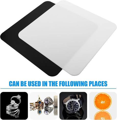 KALLORY 2pcs Acrylic Photography Light Diffuser and Reflective Display Board for Watches and Objects, Easy to Set, Black and White Acrylic Panels for Online Sellers and Studio in Kuwait