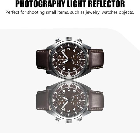 KALLORY 2pcs Acrylic Photography Light Diffuser and Reflective Display Board for Watches and Objects, Easy to Set, Black and White Acrylic Panels for Online Sellers and Studio in Kuwait