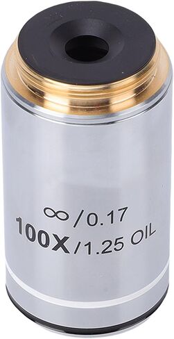 Tbest 100X Plan Objective Lens 20.2MM RMS Thread Biological Microscope Aluminum Alloy Optical Glass in Kuwait