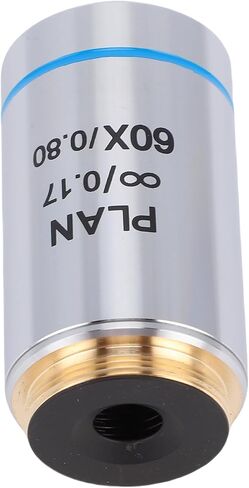 Tbest 60X Microscope Objective Lens Plan Achromatic Professional Biological 20.2mm RMS Thread High Magnification for Research Labs Educational Use in Kuwait