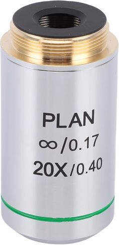 Tbest Plan Objective Lens 20X High Precision Optical Glass Microscope Objective Lens for Biological Microscopes 20.2mm Thread RMS in Kuwait