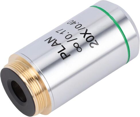 Tbest Plan Objective Lens 20X High Precision Optical Glass Microscope Objective Lens for Biological Microscopes 20.2mm Thread RMS in Kuwait