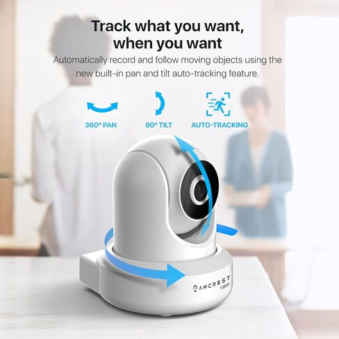 Amcrest Pack of 2, ProHD 1080P WiFi/Wireless IP Security Camera IP2M-841 Pan/Tilt, 2-Way Audio, Optional Cloud Recording, Full HD 1080P 2MP, Super Wide 90° Viewing Angle, Night Vision (White) in Kuwait