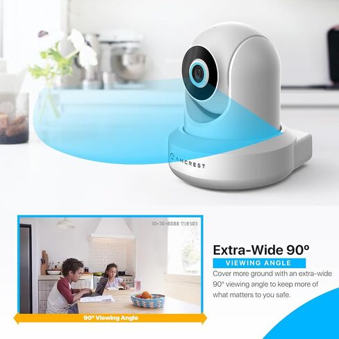 Amcrest Pack of 2, ProHD 1080P WiFi/Wireless IP Security Camera IP2M-841 Pan/Tilt, 2-Way Audio, Optional Cloud Recording, Full HD 1080P 2MP, Super Wide 90° Viewing Angle, Night Vision (White) in Kuwait