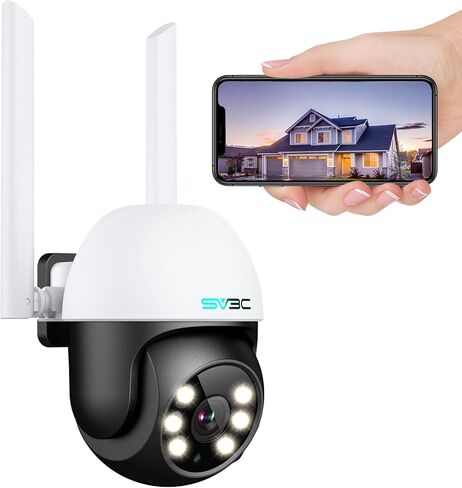 PTZ Security Camera Outdoor, SV3C Pan Tilt Auto Tracking WiFi IP Camera | 1080P Color Night Vision, 2-Way Audio, Humanoid Detection, Waterproof, 24/7 Recording, RTSP, SD Card Storage, Remote Access in Kuwait