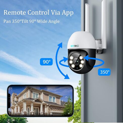 PTZ Security Camera Outdoor, SV3C Pan Tilt Auto Tracking WiFi IP Camera | 1080P Color Night Vision, 2-Way Audio, Humanoid Detection, Waterproof, 24/7 Recording, RTSP, SD Card Storage, Remote Access in Kuwait