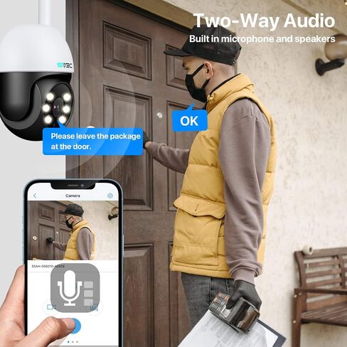 PTZ Security Camera Outdoor, SV3C Pan Tilt Auto Tracking WiFi IP Camera | 1080P Color Night Vision, 2-Way Audio, Humanoid Detection, Waterproof, 24/7 Recording, RTSP, SD Card Storage, Remote Access in Kuwait