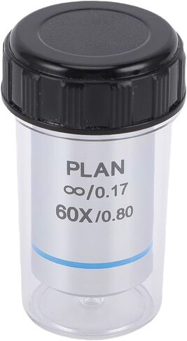 aqxreight 60X Microscope Objective Lens, Achromatic Optical System with Multilayer Coating for Biological Microscopes, 20.2mm Thread in Kuwait