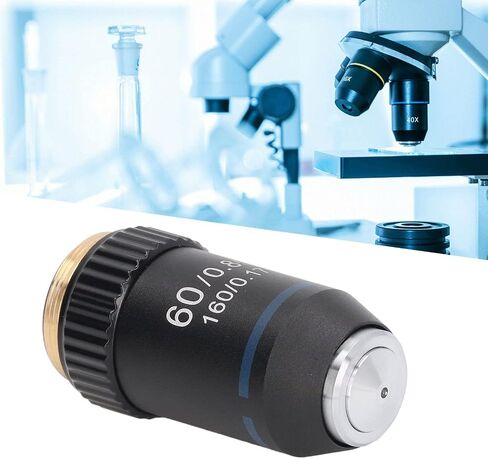 Microscope Lens 60X Achromatic Brass with High Light Transmission for Biology Laboratory 20.2 mm in Kuwait