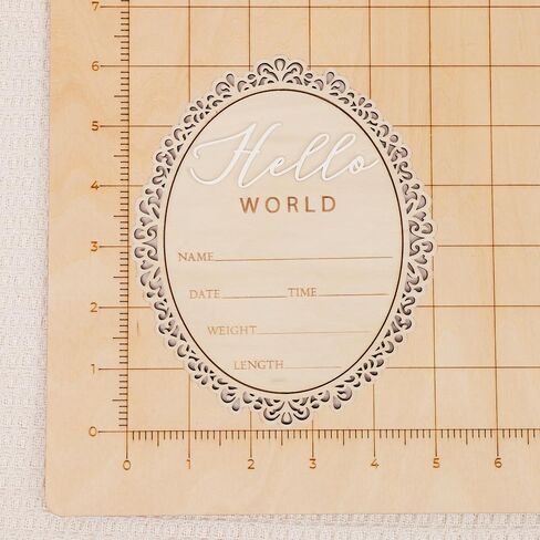 Hello World Baby Announcement Plaque, Wooden Newborn Sign, Hospital Photo Prop, Birth Announcement Decor, Nursery Room Decoration (D31) in Kuwait