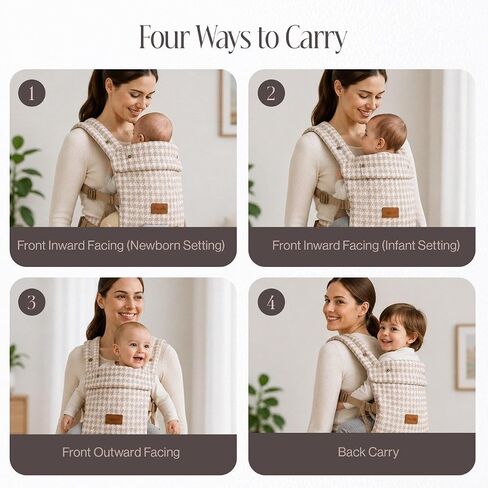 Baby Carrier - Ergonomic, Cozy and Lightweight Carrier for 7-45lbs, Effortless to Put On, Ideal for Hands-Free Parenting, Enhanced Lumbar Support, Pure Hug for Infant to Toddler,Mobile Holder in Kuwait