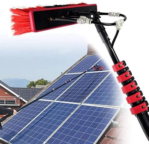 Cleaning Brush Water Fed Pole Kit Extension Pole, Window Washer Wand, Outdoor Window Cleaner Brush Solar Panel Cleaning Tool Washing Tall Glass Cleaning Poles Telescopic Water Fed Brush,55Cm in Kuwait