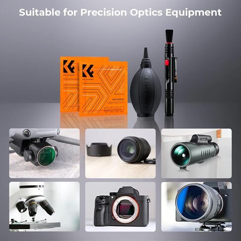 K&F CONCEPT 9-in-1 Camera Lens Cleaning Kit for DSLR, Filters, Phone, Tools | Strong Blower,Safe Cleaning Solution,Anti-Static Lint-Free Pen,Portable Microfiber Cleaning Cloth Multi Device Use,MK07 in Kuwait