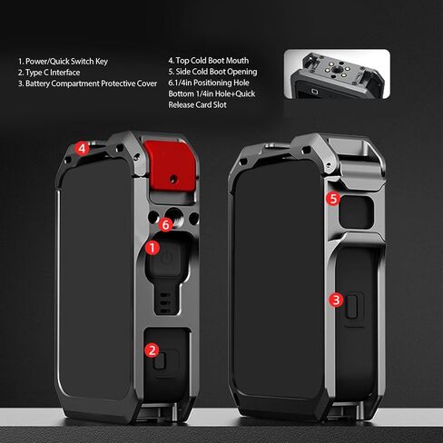Aluminum Alloy Camera Protective Cage with Precise Cutouts, Lens Cover for 360 Camera, Charging, Photography Enthusiasts in Kuwait