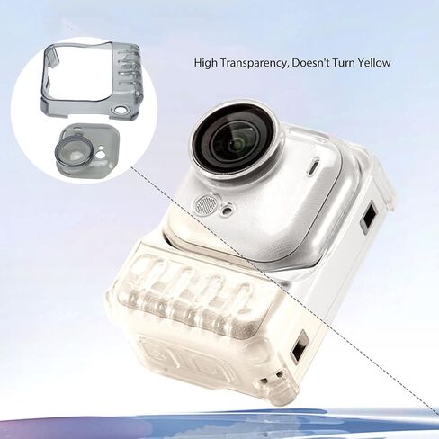 Fit Action Camera TPU Protective Case with Lanyard for Matte Black Lens Cover in Kuwait