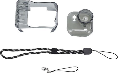 Fit Action Camera TPU Protective Case with Lanyard for Matte Black Lens Cover in Kuwait