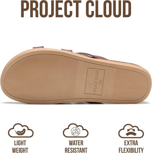 Project Cloud Non-Slip Summer Slides for Women & Lightweight Womens Sandals | Summer Sandals for Women with Plush and Soft Insole Womens Sandals Comfortable Non Slip and Lightweight Women Footwear in Kuwait