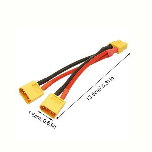 XT60 Parallel Connector Cable Dual Extension Y Splitter Harness for RC Drone FPV Battery Power Connection in Kuwait