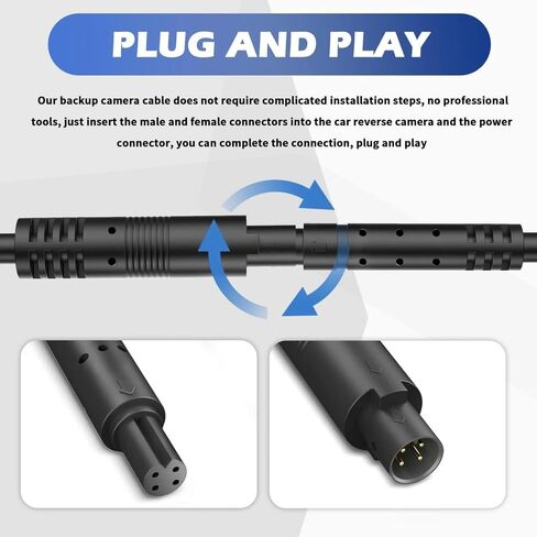 9.8ft 4Pin Backup Camera Extension Cable, 4P Pure Copper Thicker Shield Dash Cam Rear View Camera Extension Cord, Mirror Dashcam RearCamera Extension Cable, Male to Female ReverseCamera Extension Wire in Kuwait
