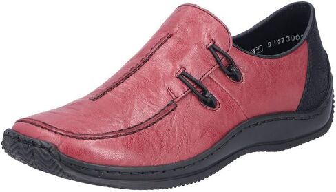 Rieker L1751 Celia Leather Slip-On Women’s Shoes - Comfortable High-Coverage Loafers with Elegant Stitch Detailing, Anti-Stress and Flexible Everyday Support in Saudi Arabia