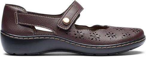 Clarks Collection Women's Cora Jane Mary Jane Flat, Black Leather, 7.5 Wide US in Kuwait
