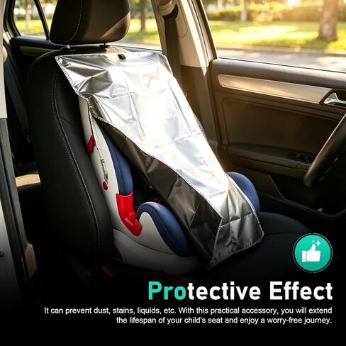 Baby Car Seat Sun Shade Cover, 55x31In Sun & Heat Blocking Shield for Keeping Infant Restraint Cool, Full-blackout Waterproof Protector, Foldable Cover for Most Toddler Seats (Silver) in Kuwait