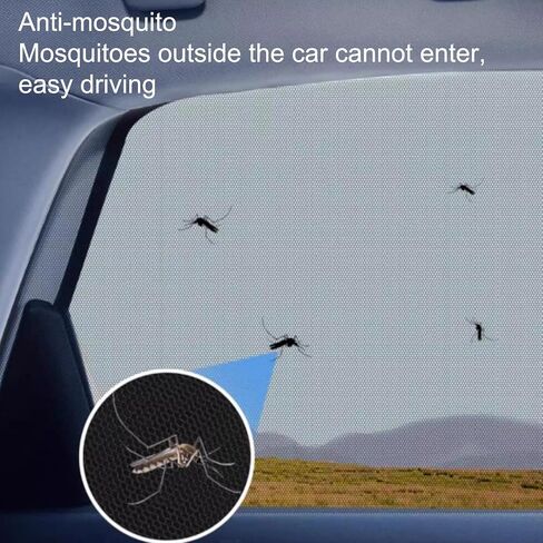 Screen for Car Breathable Stretchy Mesh Seat Sun Protection | Car Rear Side Window Shade Auto Window Accessories SUV Truck Anti-Sun Glare UV Rays Reduction Privacy Protection in Kuwait
