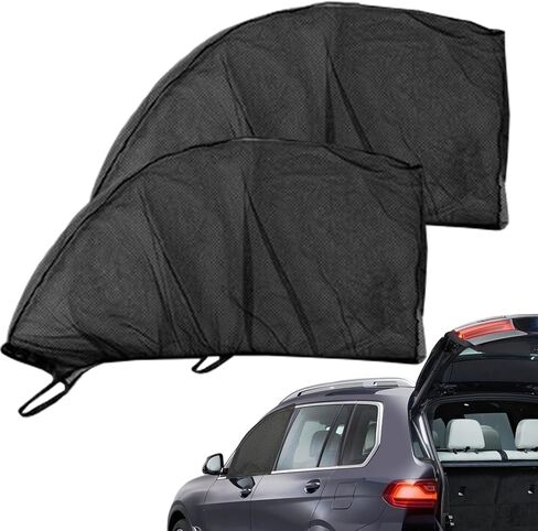Screen for Car Breathable Stretchy Mesh Seat Sun Protection | Car Rear Side Window Shade Auto Window Accessories SUV Truck Anti-Sun Glare UV Rays Reduction Privacy Protection in Kuwait