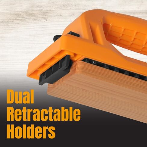 POWERTEC Grab Push Block with Retractable Holder, Anti-Slip Pad & Offset Handle for Improves Control. Ideal for Table Saws, Router Tables, Band Saws, Jointers & Fence Systems (71794) in Kuwait