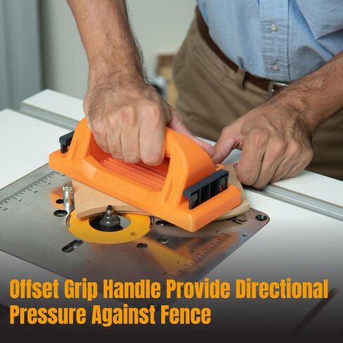 POWERTEC Grab Push Block with Retractable Holder, Anti-Slip Pad & Offset Handle for Improves Control. Ideal for Table Saws, Router Tables, Band Saws, Jointers & Fence Systems (71794) in Kuwait