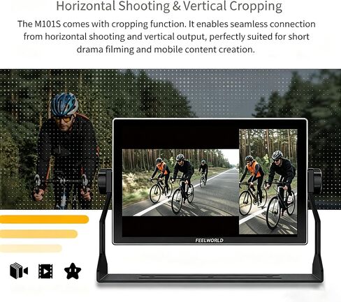 FEELWORLD M101S 10.1" 1200Nit Multi-View Field Monitor Dual 3G-SDI HDMI 2.0 Touch Camera Monitor for Multi-Camera Shooting in Kuwait