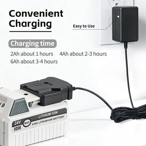 Fast Charge for Snow Joe + Sun Joe iON+ 24V Battery Replace 24VCHRG-QC iON+ | Charge For Battery Of Snow Joe + Sun Joe iON+ 24V Power Tools 24VBAT-LTX 24VBAT-LTW 24VBAT-LTE 24VBAT 24V-X2-SB18 24VBAT-XR in Kuwait