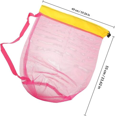 Large Capacity Mesh Beach Bag with Drawstring Closure, Easy to Clean Polyester Net Bag, for Outdoor Adventure and Beach Day Essentials Storage in Kuwait