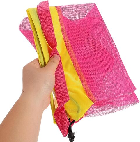 Large Capacity Mesh Beach Bag with Drawstring Closure, Easy to Clean Polyester Net Bag, for Outdoor Adventure and Beach Day Essentials Storage in Kuwait