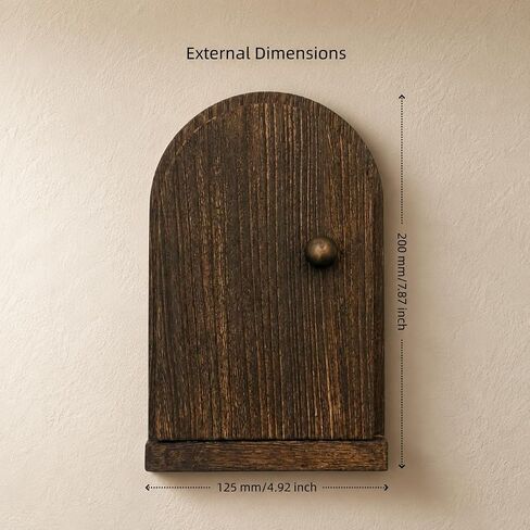 Self-Adhesive Fairy Door Outlet Cover, Self-Closing, 7.87-Inch Wood | Creative Wooden Cover that Conceals Wall Plates, Duplex Outlets, Switches, Stains&Wall Holes – Elf Door Wall Decor that Opens in Kuwait